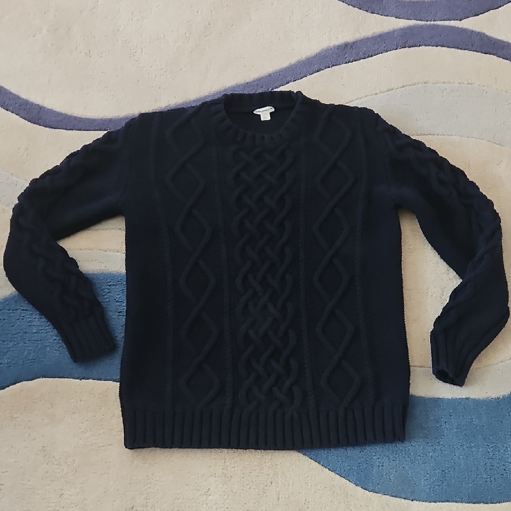 JCrew Crewcuts Navy Cable Knit Sweater 16 Boys or Womens Small